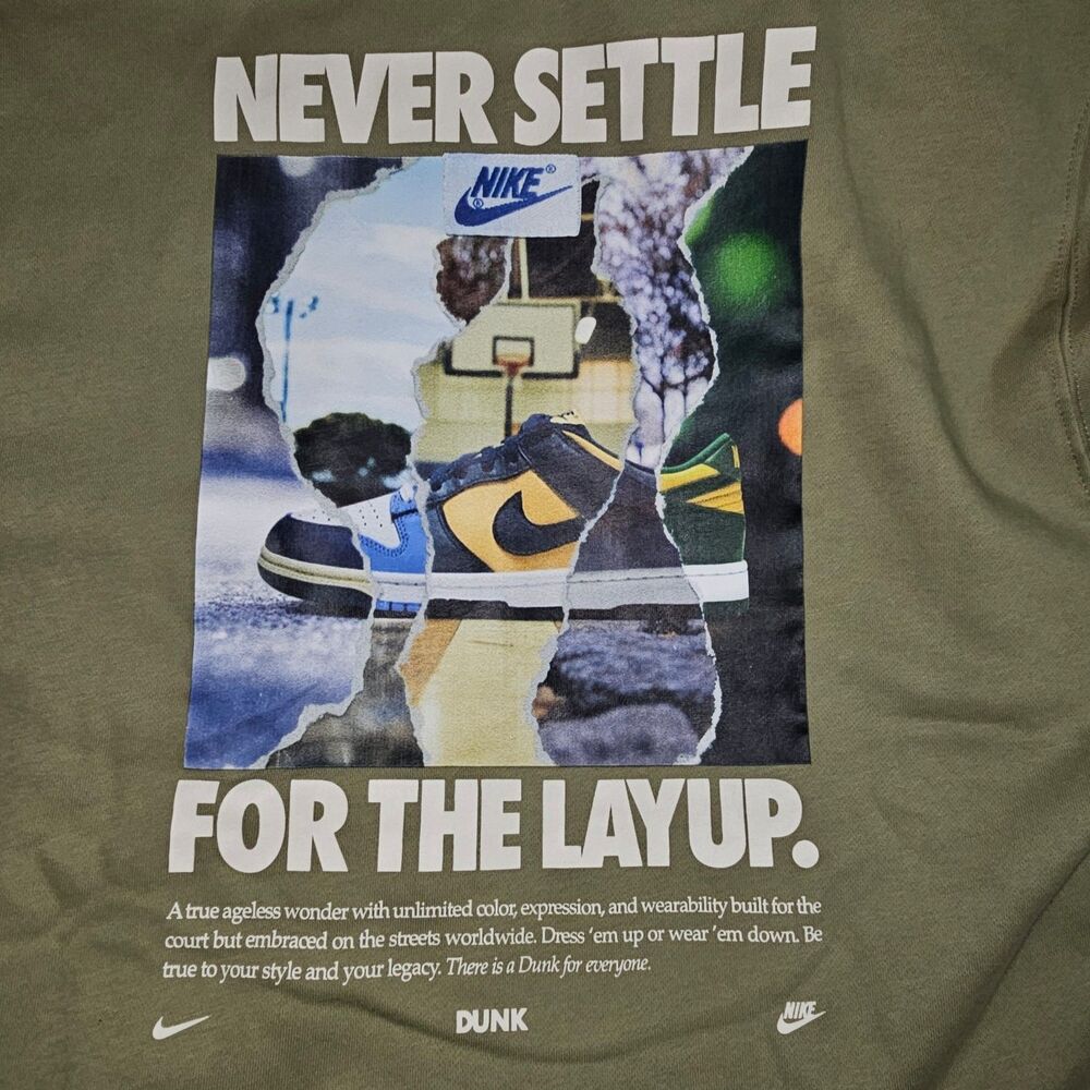 Nike Men's Khaki "Never Settle for the Layup." Hoodie‎ XXL